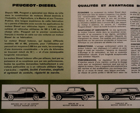 Extrait catalogue Peugeot diesel