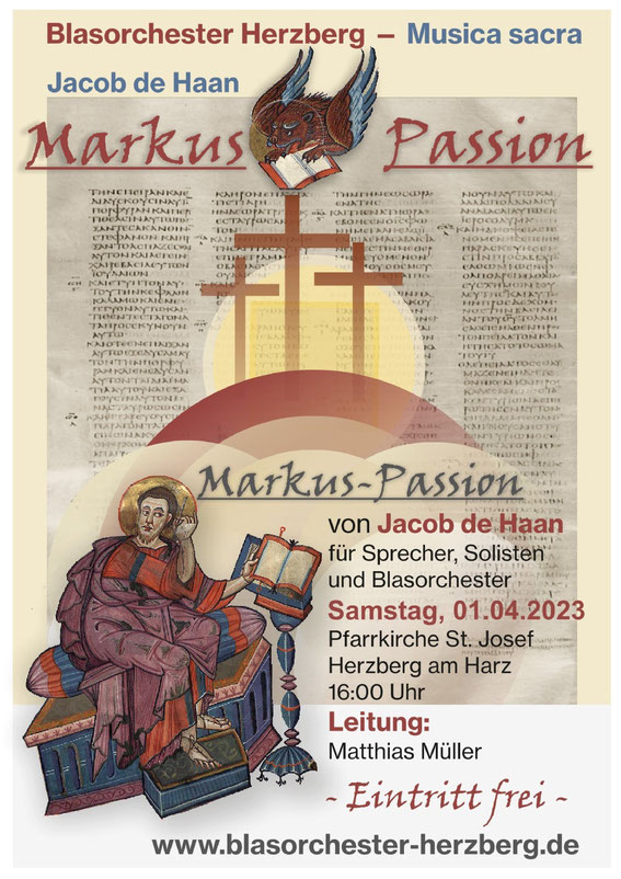 Konzertankündigung für Samstag, 1.4.2023, St.Josefkirche Herzberg