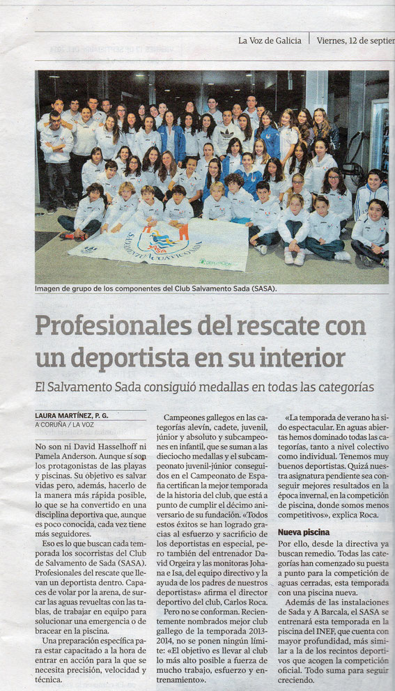 LA VOZ DE GALICIA 12-09-14