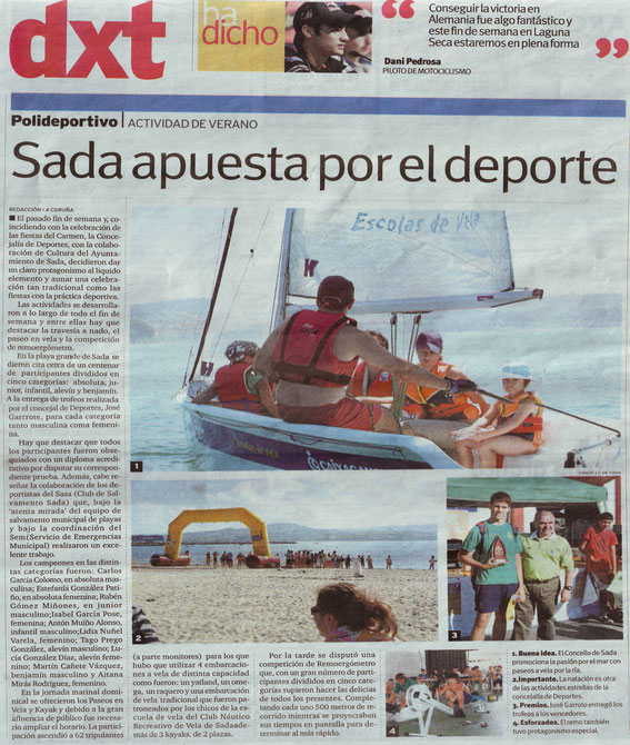 Contraportada del periódico DXT del 22 de julio de 2010
