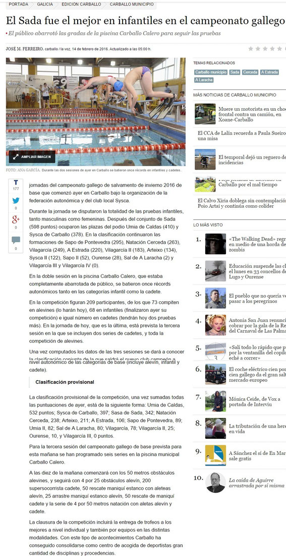 La Voz de Galicia 14 -02-16