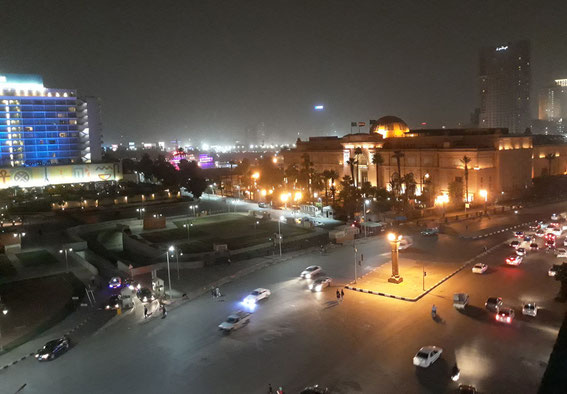 View from my hotel to Tahrir Square and the Egyptian Museum