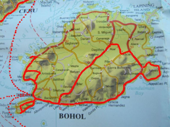 Reiseroute von Bohol