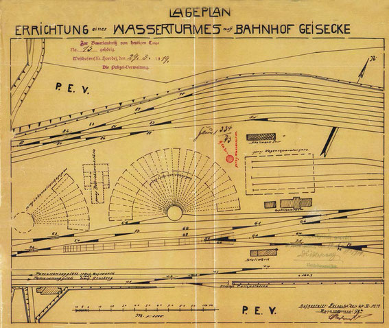 Lageplan des Hilfswassserturms