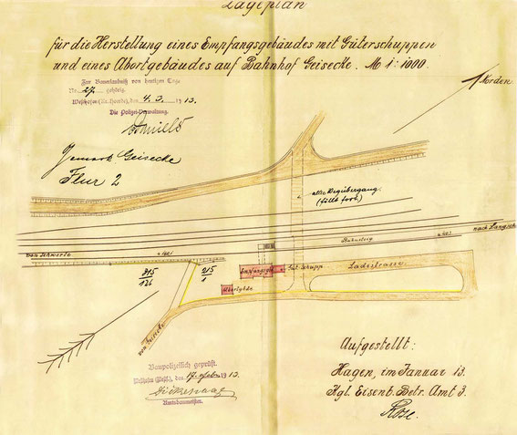 Lageplan des Empfangsgebäudes