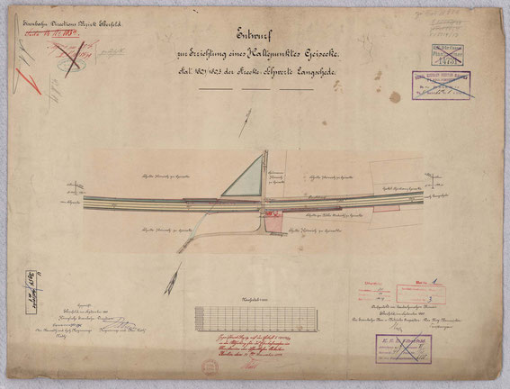 Lageplan der Haltestelle von 1890, LAV NRW R BR 1213 00349