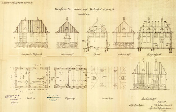 Plan des Transformationshäuschens im Verschiebebahnhof