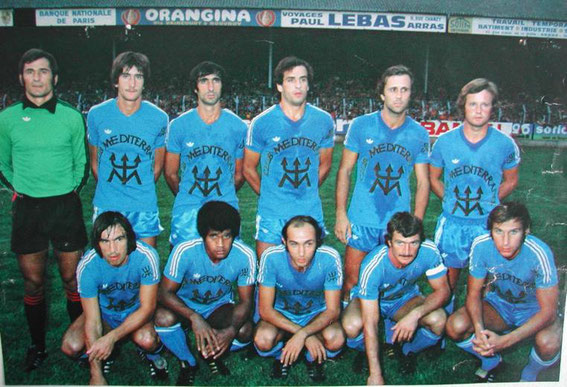 L'attaque la plus prolifique de l'histoire du Sporting en 76/77 avec J.Zimako, F.Félix, C.Papi et D.Dzajic . Ici à Lens .
