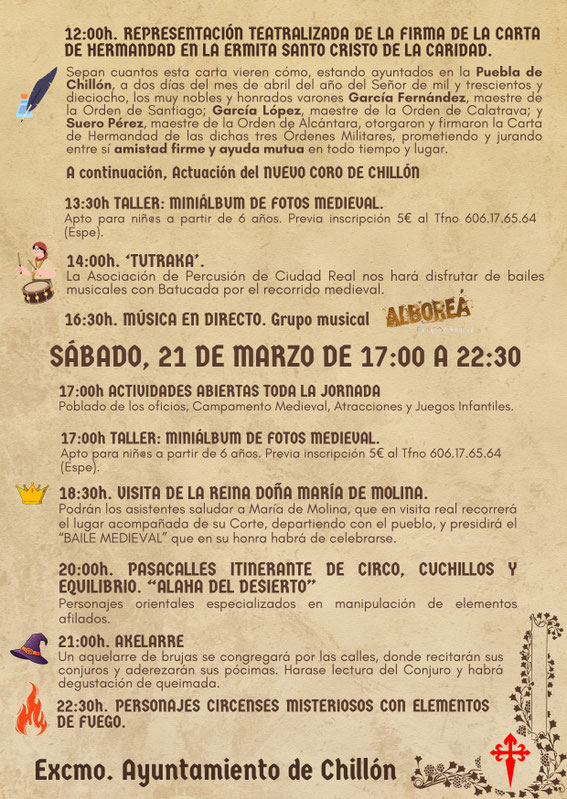 Programa del Encuentro y Mercado Medieval de Chillon