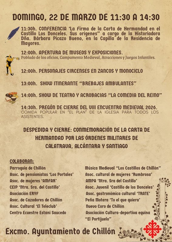 Programa del Encuentro y Mercado Medieval de Chillon