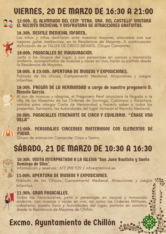Programa del Encuentro y Mercado Medieval de Chillon