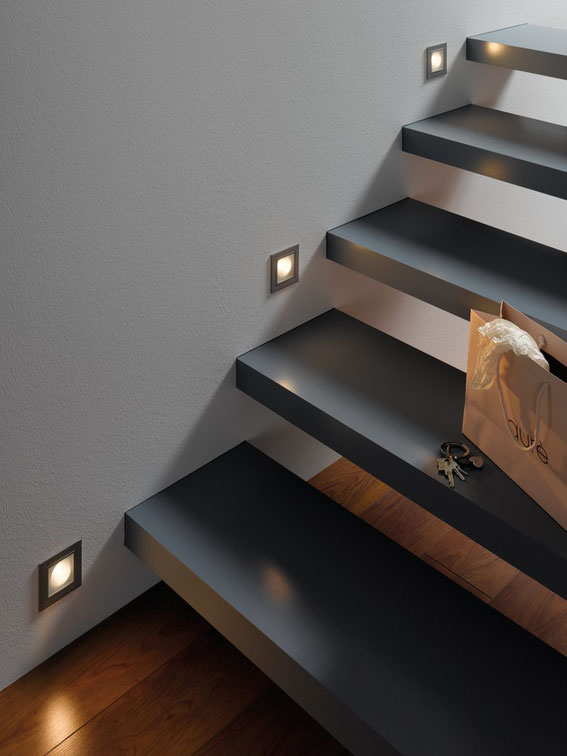 Wandeinbauleuchten für Treppe