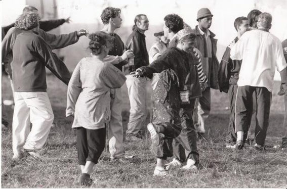 Partygoers still dancing to the beat at the Live the Dream rave in Blackburn at 9am the following morning.