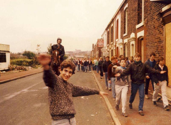 Palace escort, Mill Hill, Blackburn about 85/86. Is that Aryton Senna?