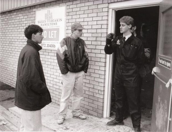 26 February 1990: A disused warehouse in Altham near Blackburn.