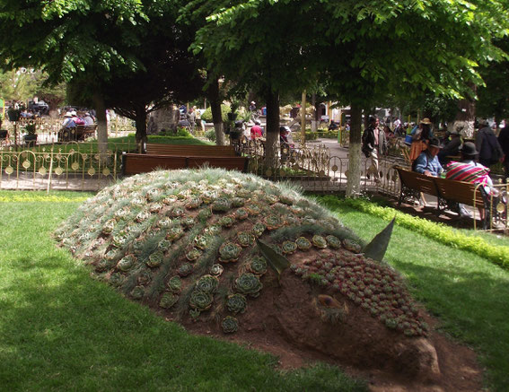 armadillo green sculpture, Oruro, Bolivia