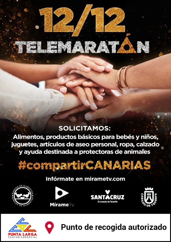 Punto de recogida autorizado del Telemaratón Solidario de Mírame TV 2024 - Centro Comercial Punta Larga (Candelaria)