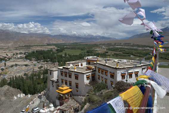 Spituk Monastery and view towards Indus Valley