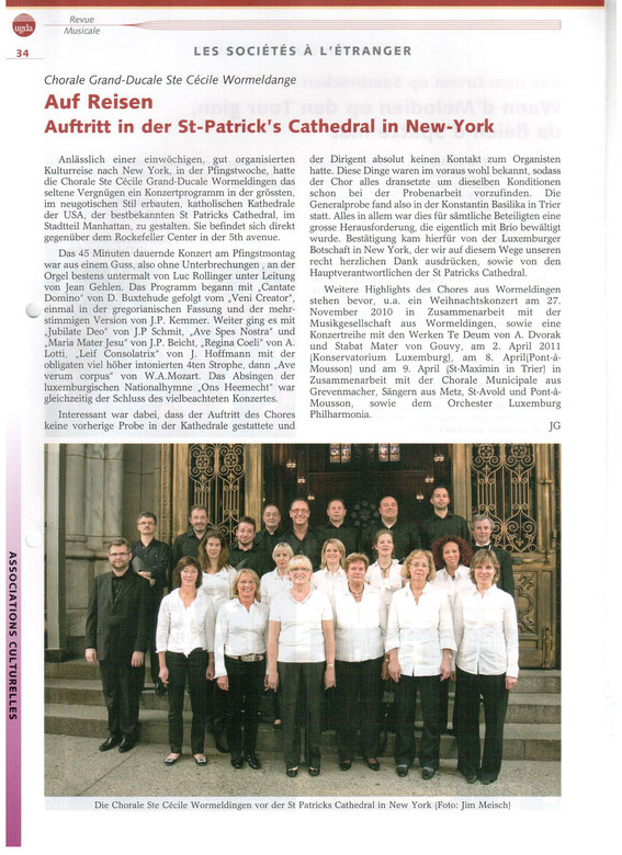 Artikel an der "Revue Musicale" vum Oktober 2010
