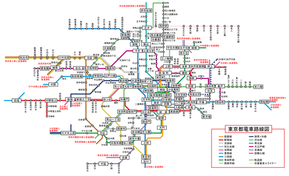 東京都電車路線図