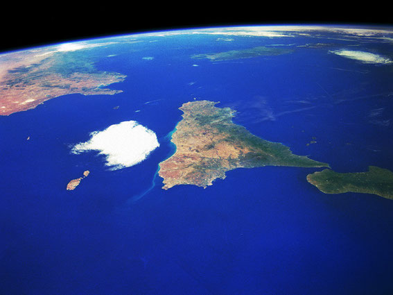 A picture of Sicily taken from the satellite