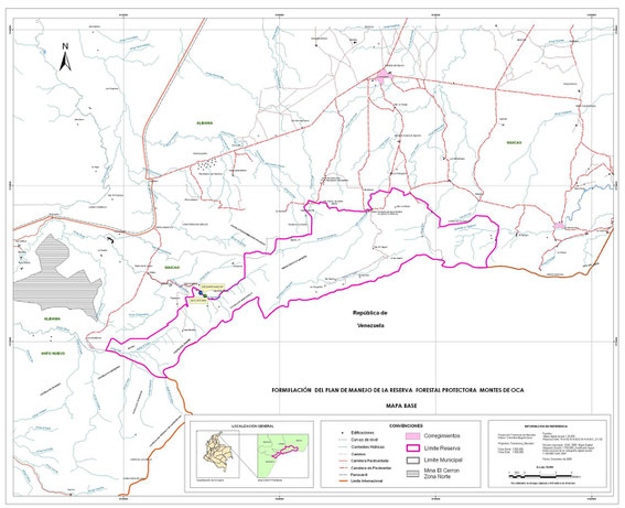 Mapa de la reserva Montes de Oca