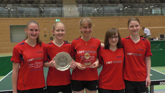 Die Schwarzenbeker Mädchen Michelle Weber (v. l.), Chiara Steenbuck, Julia Smolengo, Philine Carl und Julia Gehring sind die Nummer eins im Norden.