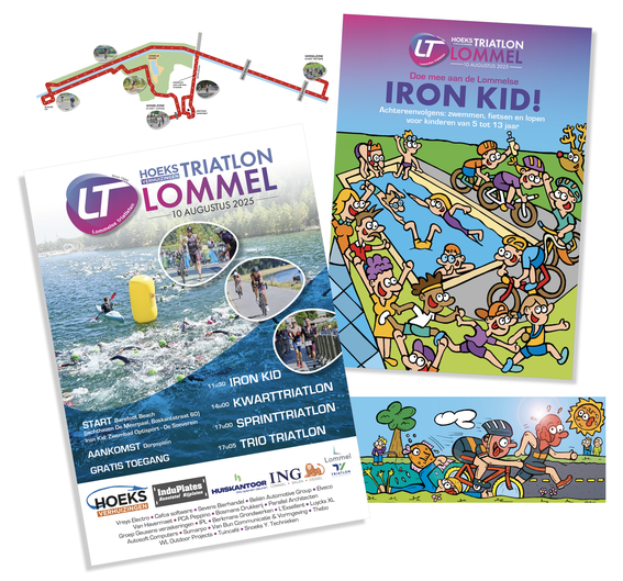 Dirk Van Bun Communicatie & Vormgeving - Illustratie en ontwerp Affiche & Flyer - Hoeks triatlon 2025