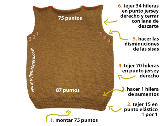 Chaleco para ninos Tejiendo Peru