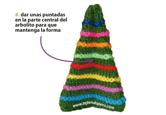 árbol de Navidad tejido en palitos - knitted peruvian Christmas tree tutorial