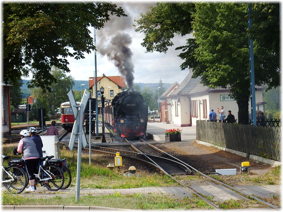 Mit Bahn Nostalgie Reisen unterwegs, hier in Gernrode!