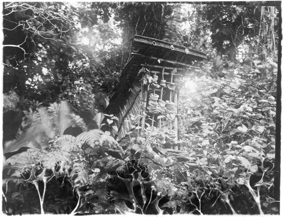 Schädelhaus, Eddystone/Simbo (Salomon-Inseln) – Foto von A. M. Hocart (1908 oder ’09)