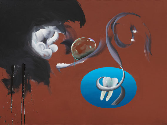 'Tooth', 165cm x 220cm, acrylic on canvas, 2023; courtesy: Galerie Loevenbruck Paris