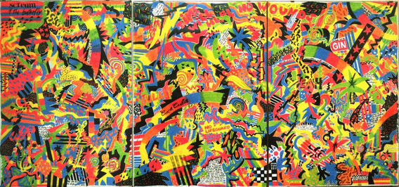 Kaugummi, 70x150 cm, 1985, Farbstift auf Papier