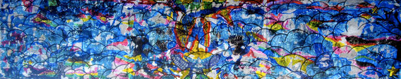 Collages & techniques mixtes sur plexiglas, face A&B, 175X40cm, 2014.