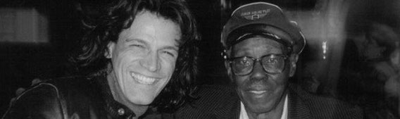 ... mit Pianist und Grammy-Gewinner Pinetop Perkins (1913-2011) in Chicago 1996 (spielte u.a. mit Muddy Waters, Sonny Boy Williamson II,  Buddy Guy, Eric Clapton und Johnny Winter) Portrait