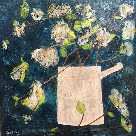 "Blumenschale rot/schwarz