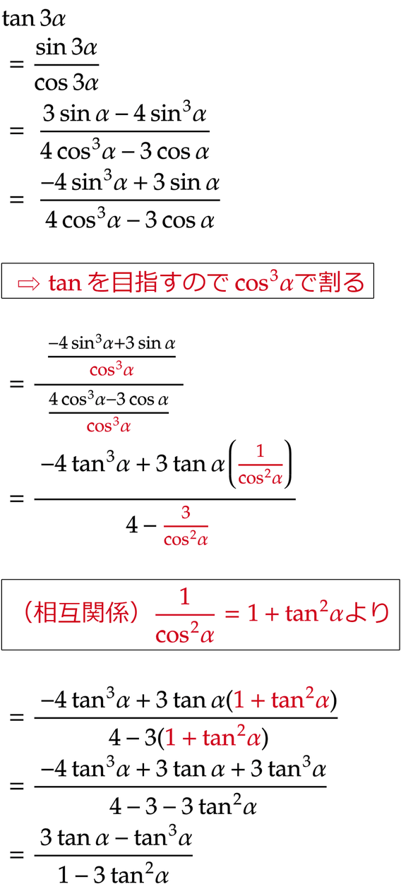 3倍角の公式（tan）