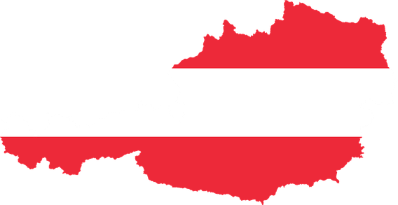 Bild von Österreich-Karte, rot-weiß-rot eingefärbt