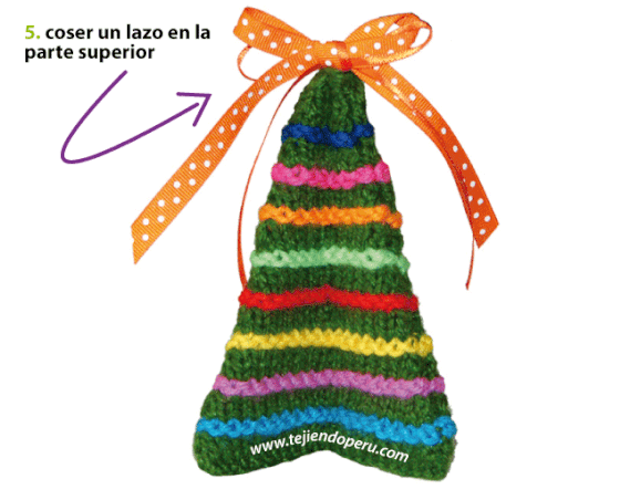 árbol de Navidad tejido en palitos - knitted peruvian Christmas tree tutorial