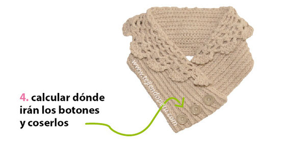 Cuello con doblez tejido a crochet / Crochet folded neck warmer