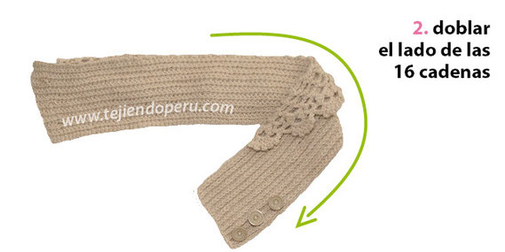 Cuello con doblez tejido a crochet / Crochet folded neck warmer