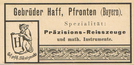 Haff's company logo in 1897.