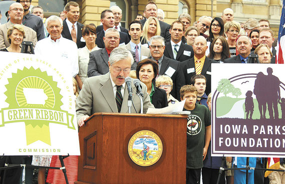 Iowa governor Terry Branstad took to the podium in front of the State Capitol in Des Moines Monday morning to announce nearly $2 million for planning for implementation of a state park revitalization plan, which includes Jackson, Jones & Dubuque counties.