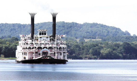 The American Queen, the mighty paddle steamship, which can hold nearly 450 passengers, comes through Bellevue several times each year and always turns a lot of heads.