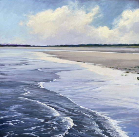 Margaret Gerding, "Beach Walk III," 2022, oil on canvas, 40 x 40 inches, $7,500