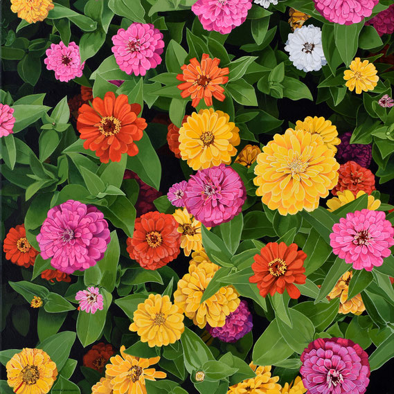 Andrew Woodward, "Wallflowers Return," 2022, acrylic on canvas, 30 x 30 inches, $6,800