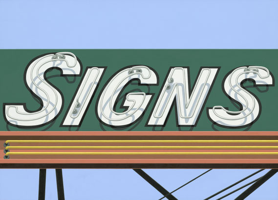Stephanie Schechter, "Signs," oil on aluminum, 26 x 36 inches, $5,200
