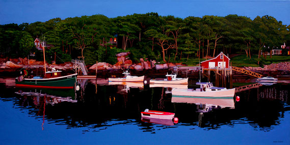 Andrew Woodward, "Manchester by the Sea" 2016, acrylic on canvas, 30 x 60 inches, $9,200
