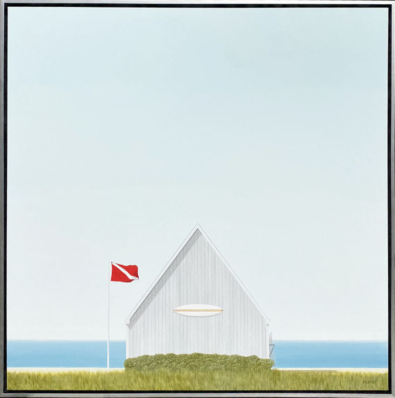 F.Lipari, "Over & Under," 2022, acrylic and watercolor pencil on canvas, 40 x 40 inches, $9,100